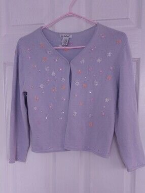 🪻🪻Lavender Floral Sequin Cardigan